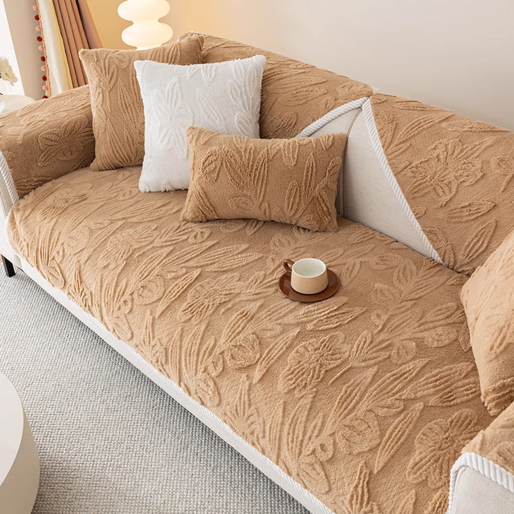 5color flower fur cushion