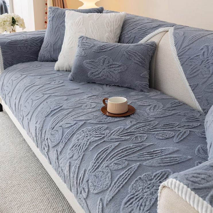 5color flower fur sofa cover