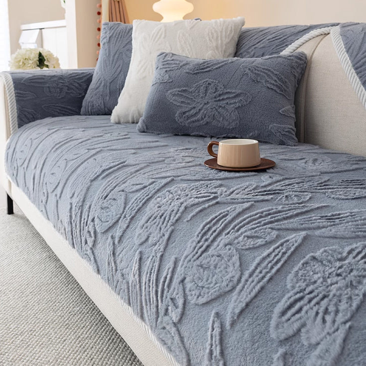 5color flower fur cushion
