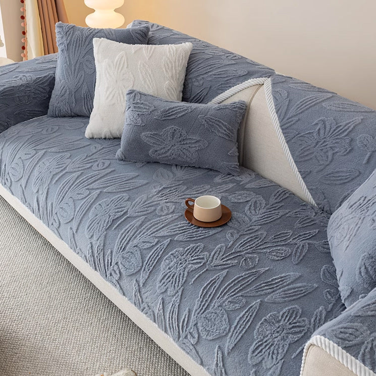 5color flower fur sofa cover