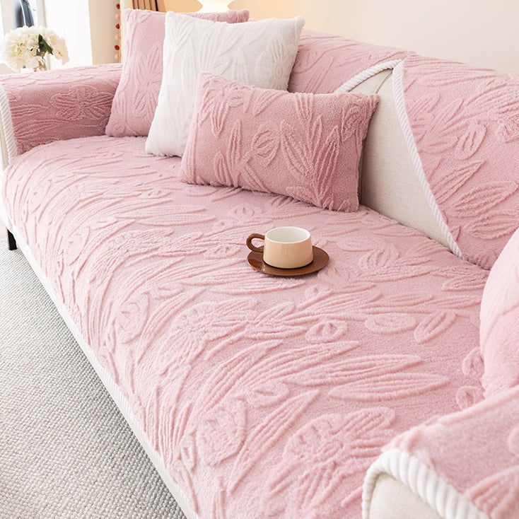 5color flower fur cushion