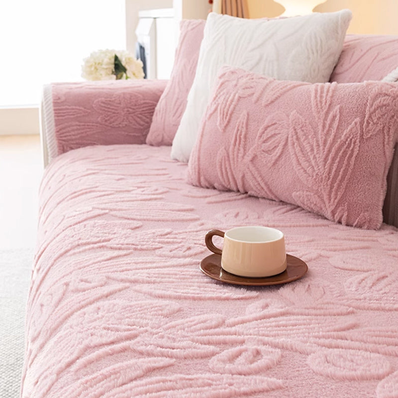 5color flower fur sofa cover