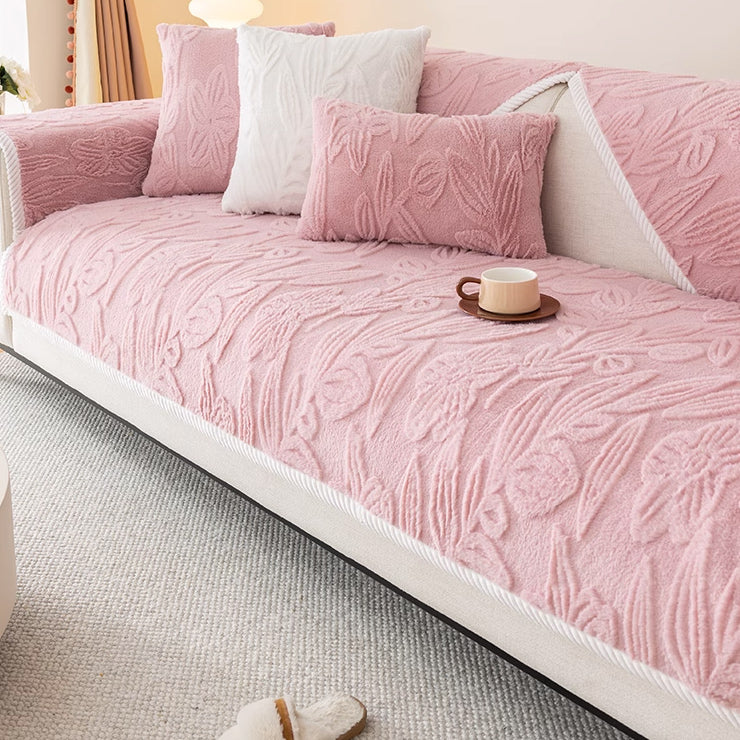 5color flower fur cushion