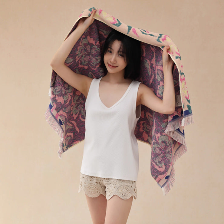 jacquard flower towel