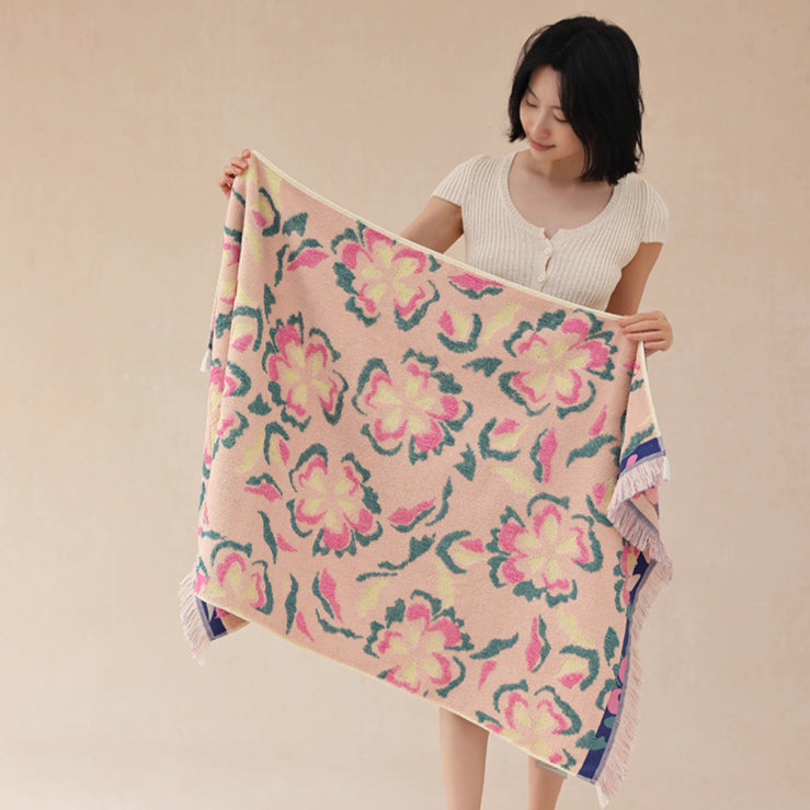 jacquard flower towel