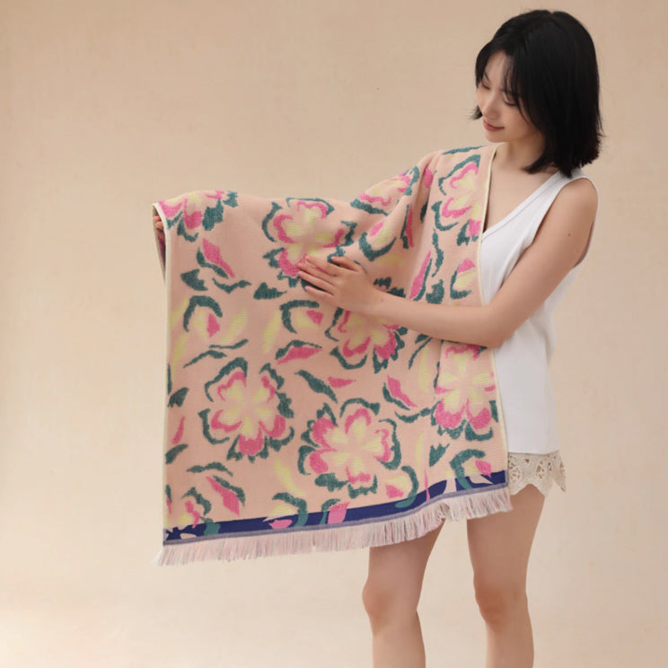 jacquard flower towel
