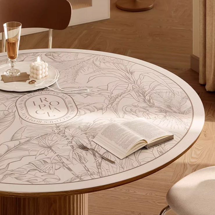 pale botanical round table mat