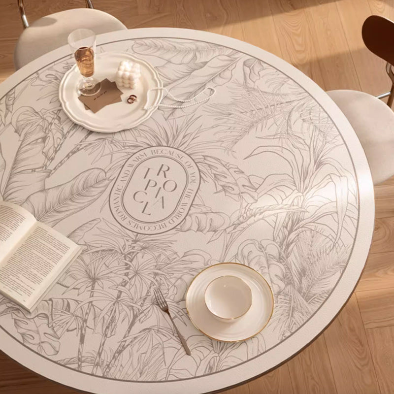 pale botanical round table mat