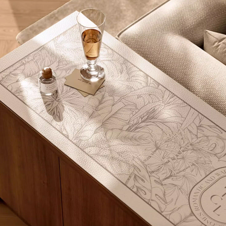 pale botanical shelf mat