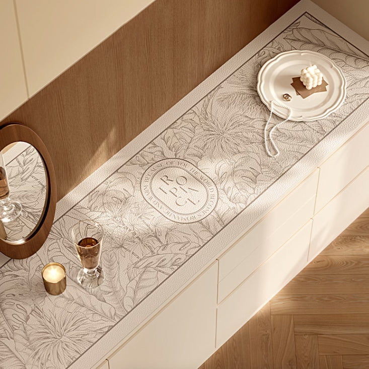 pale botanical shelf mat