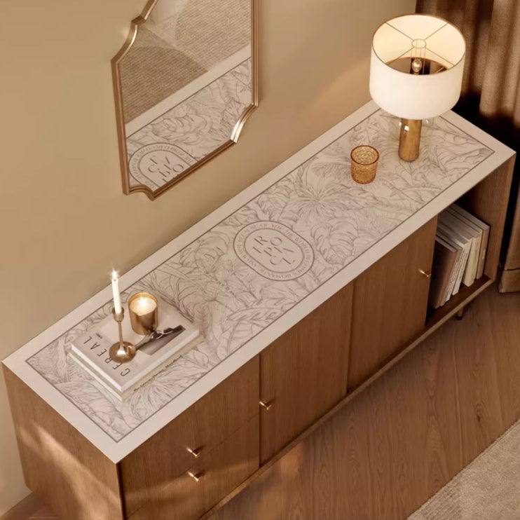 pale botanical shelf mat