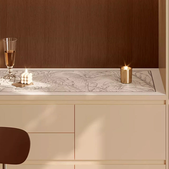 pale botanical shelf mat