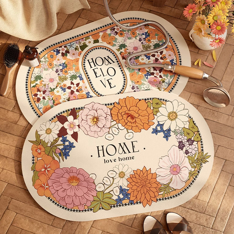2design colorful flower bath mat