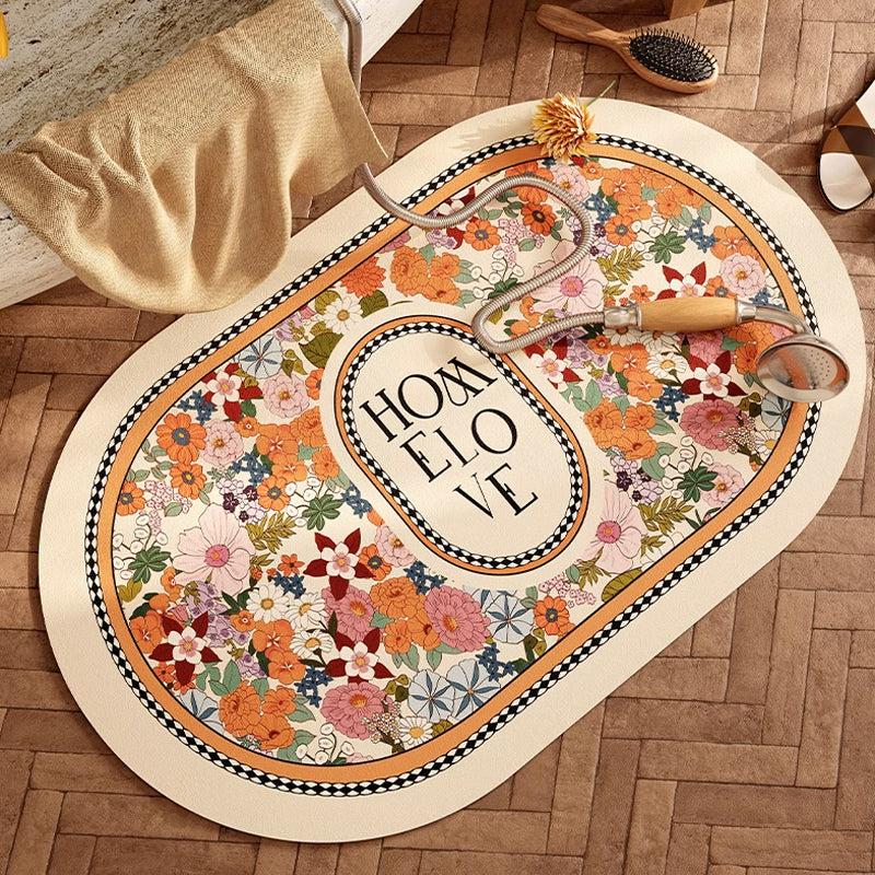 2design colorful flower bath mat