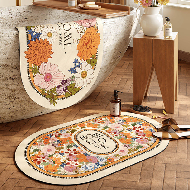 2design colorful flower bath mat