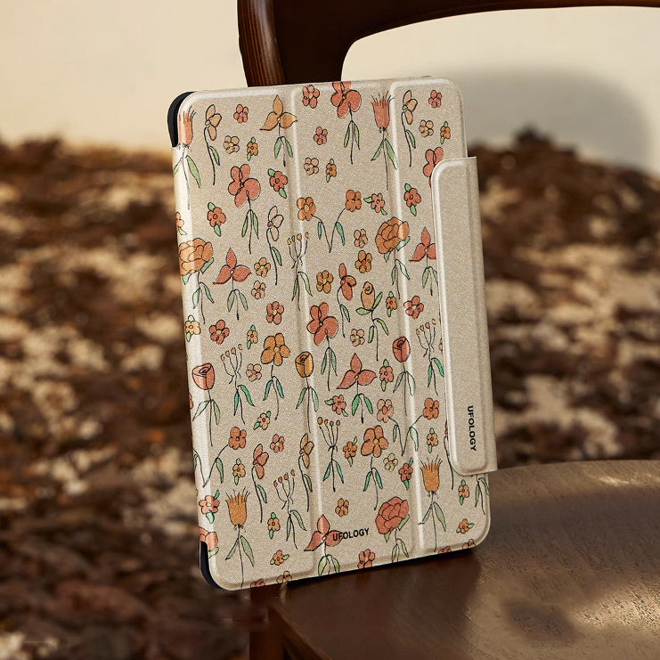 natural retro flower iPad case