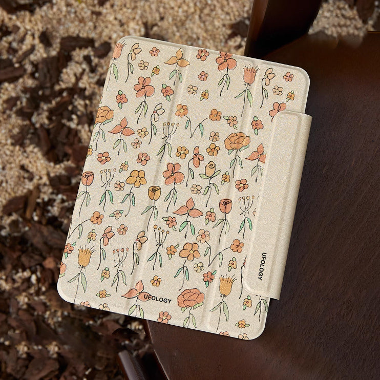 natural retro flower iPad case