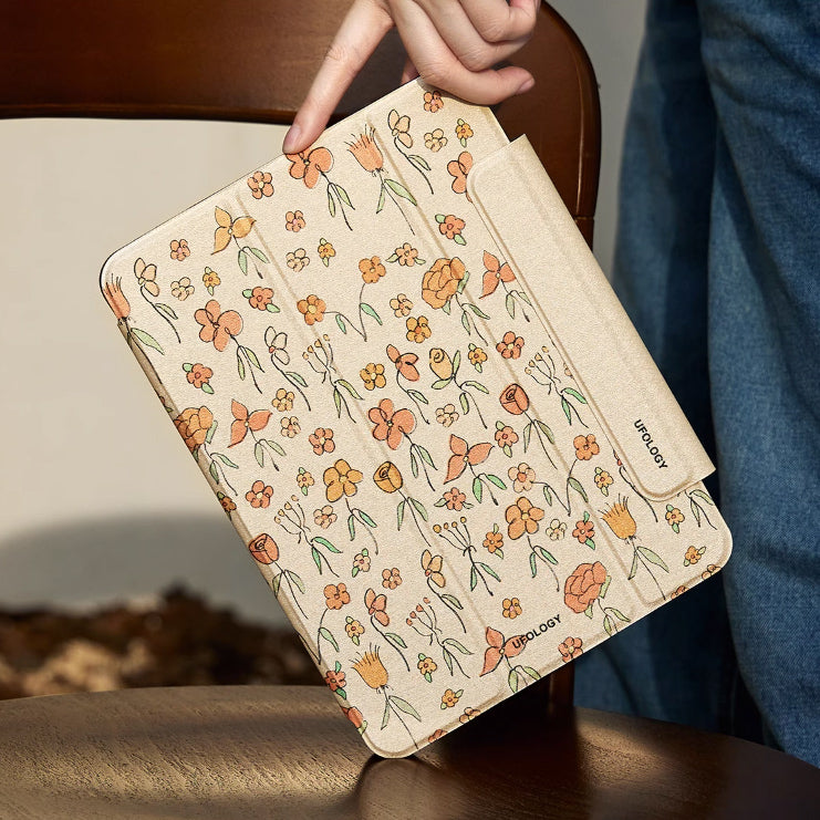 natural retro flower iPad case
