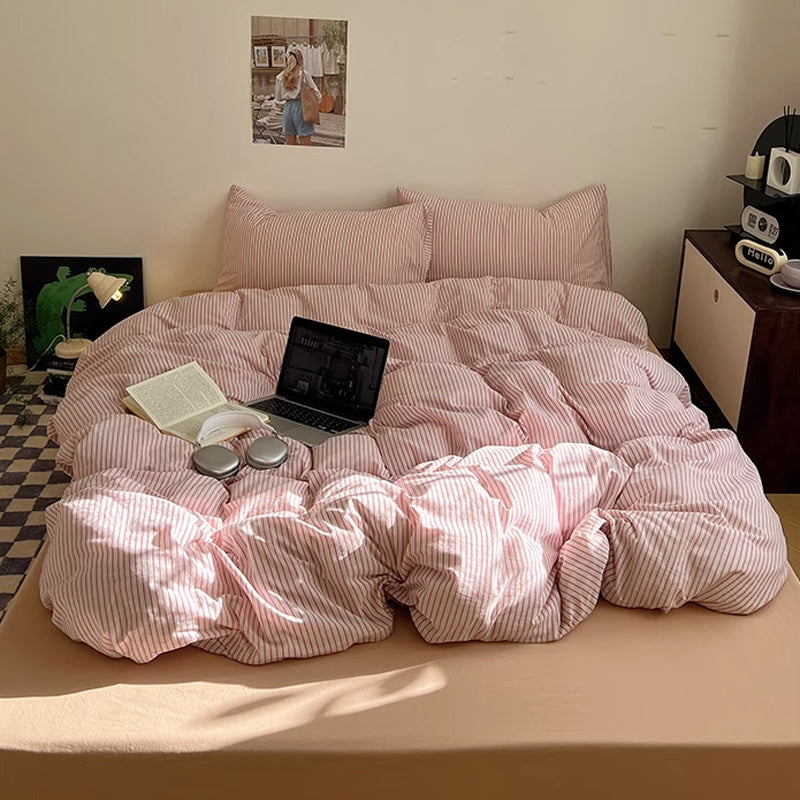 3color thin stripe bedlinen set