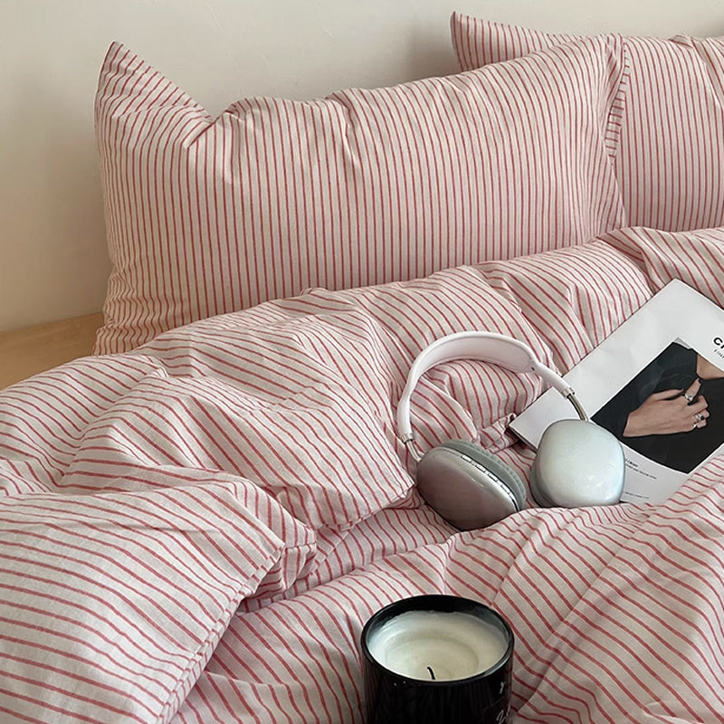 3color thin stripe bedlinen set