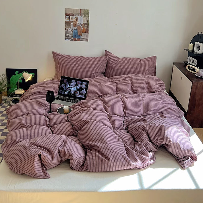 3color thin stripe bedlinen set