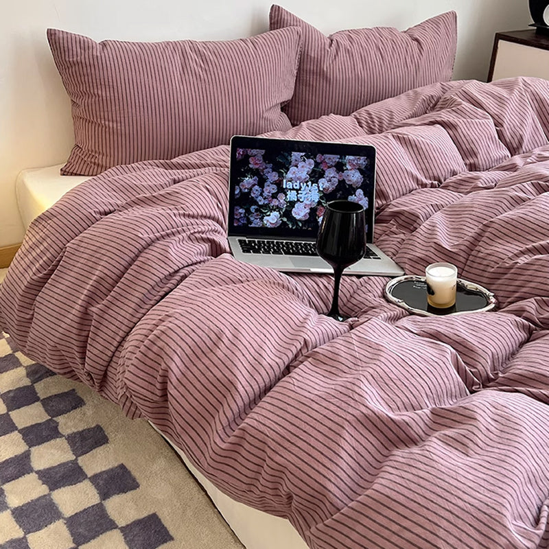 3color thin stripe bedlinen set