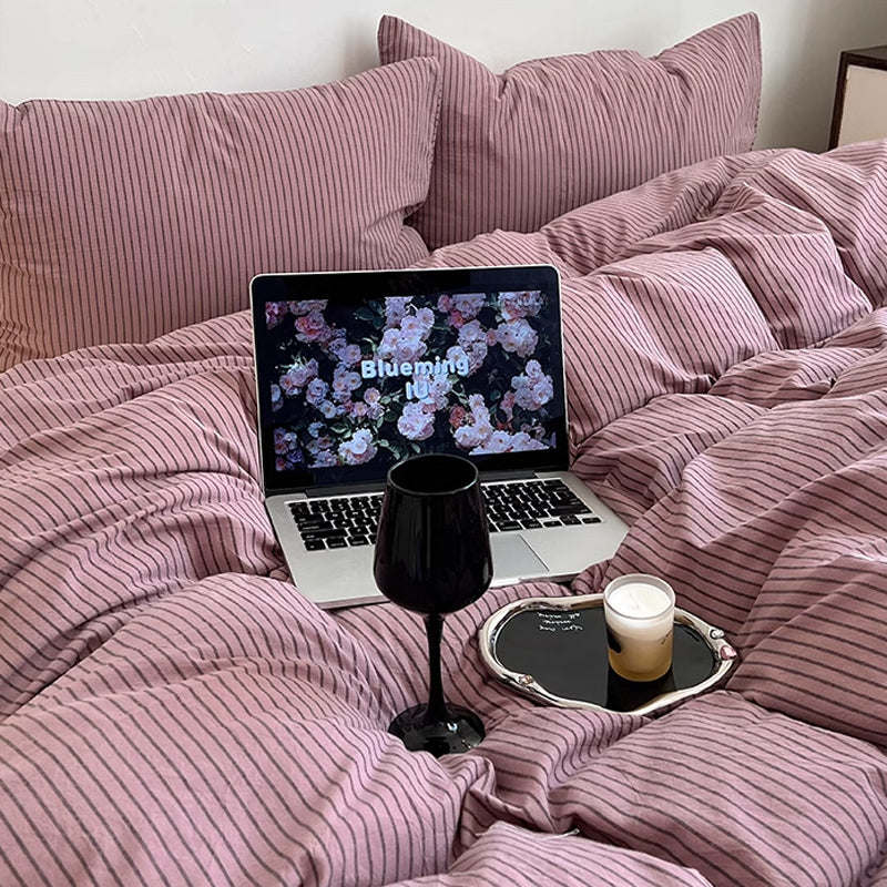 3color thin stripe bedlinen set