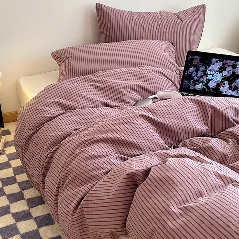 3color thin stripe bedlinen set
