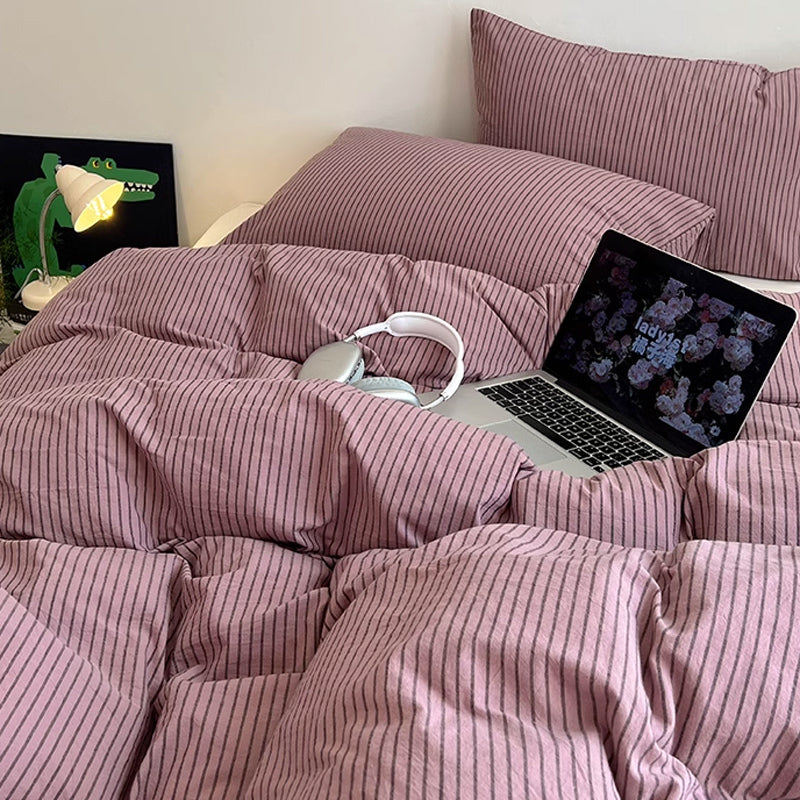 3color thin stripe bedlinen set