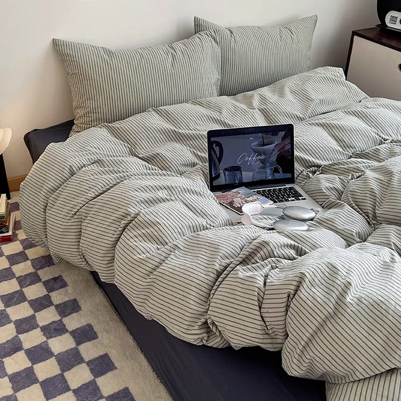 3color thin stripe bedlinen set