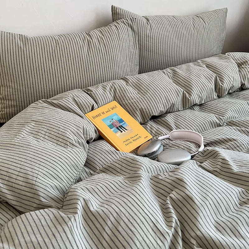 3color thin stripe bedlinen set