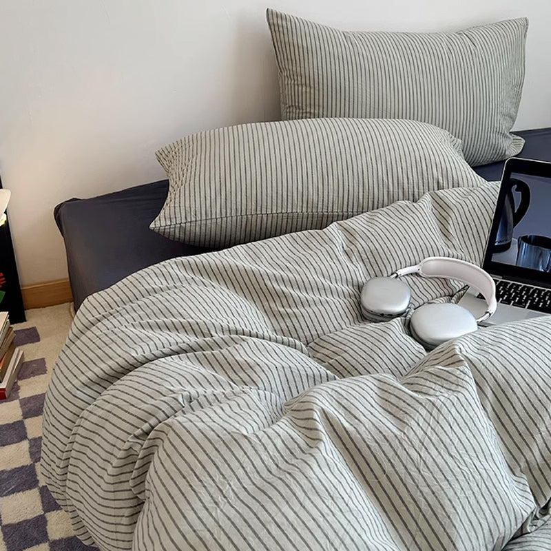 3color thin stripe bedlinen set