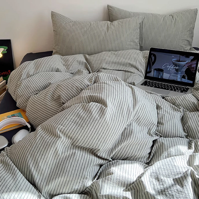 3color thin stripe bedlinen set