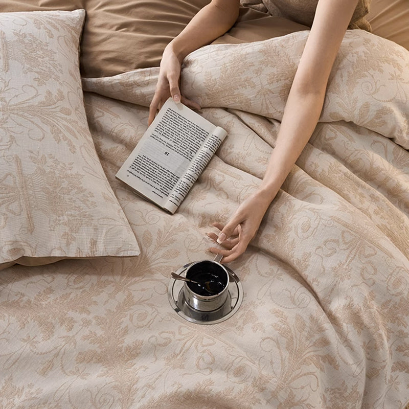 7design jacquard flower bedlinen set