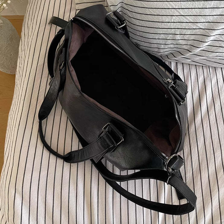 2color leather travel bag