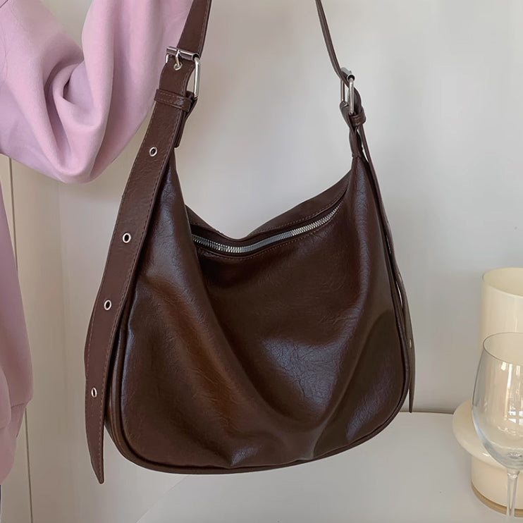 2color retro leather belt bag