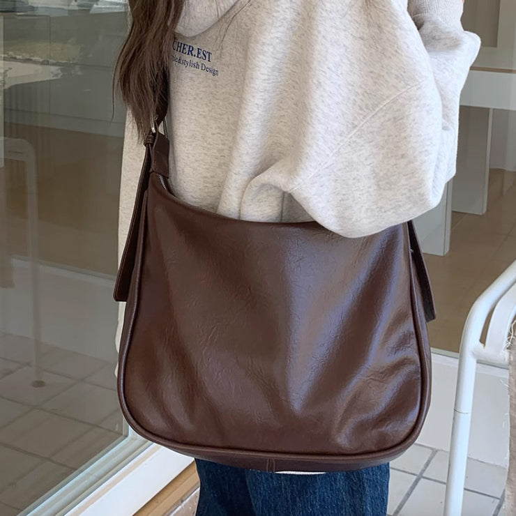 2color retro leather belt bag