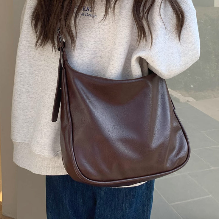 2color retro leather belt bag