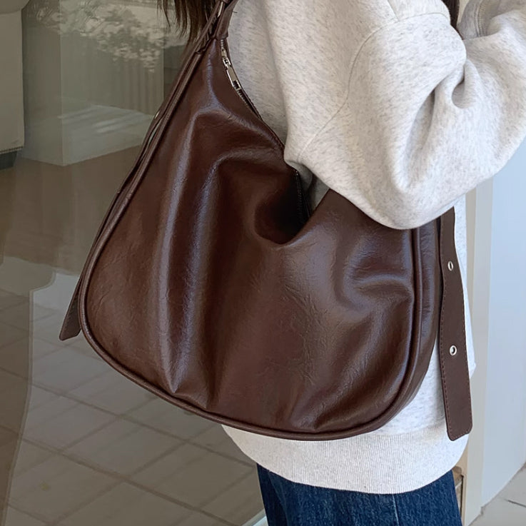 2color retro leather belt bag