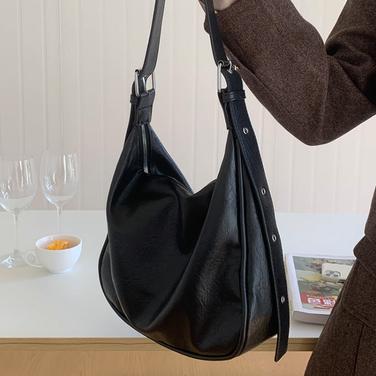 2color retro leather belt bag