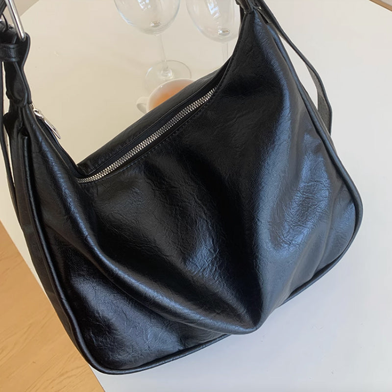 2color retro leather belt bag