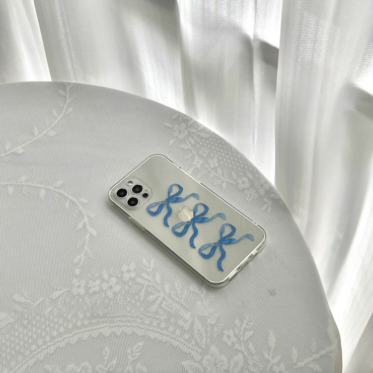 blue triple ribbon iPhone case