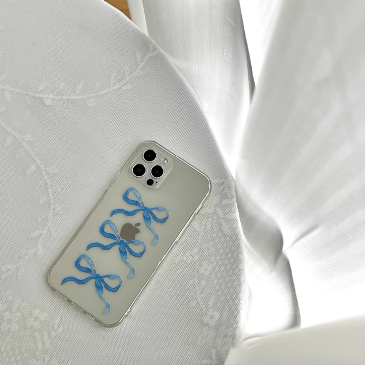 blue triple ribbon iPhone case