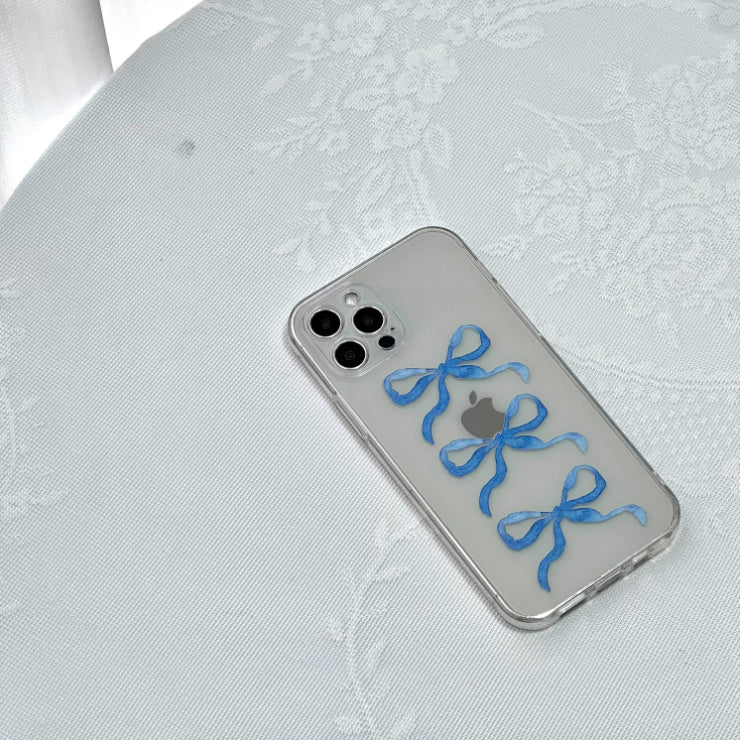 blue triple ribbon iPhone case