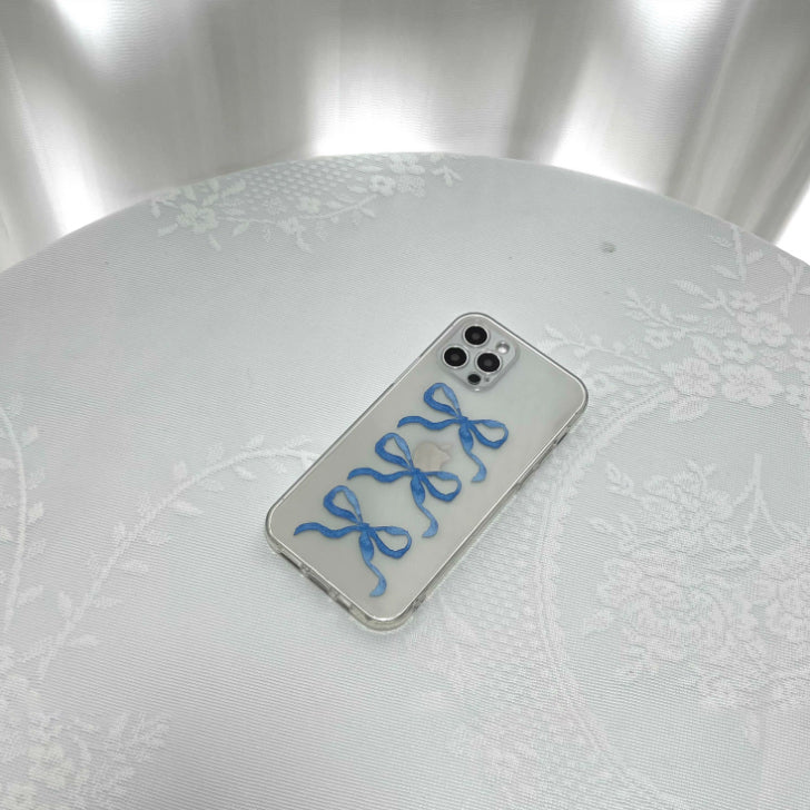 blue triple ribbon iPhone case