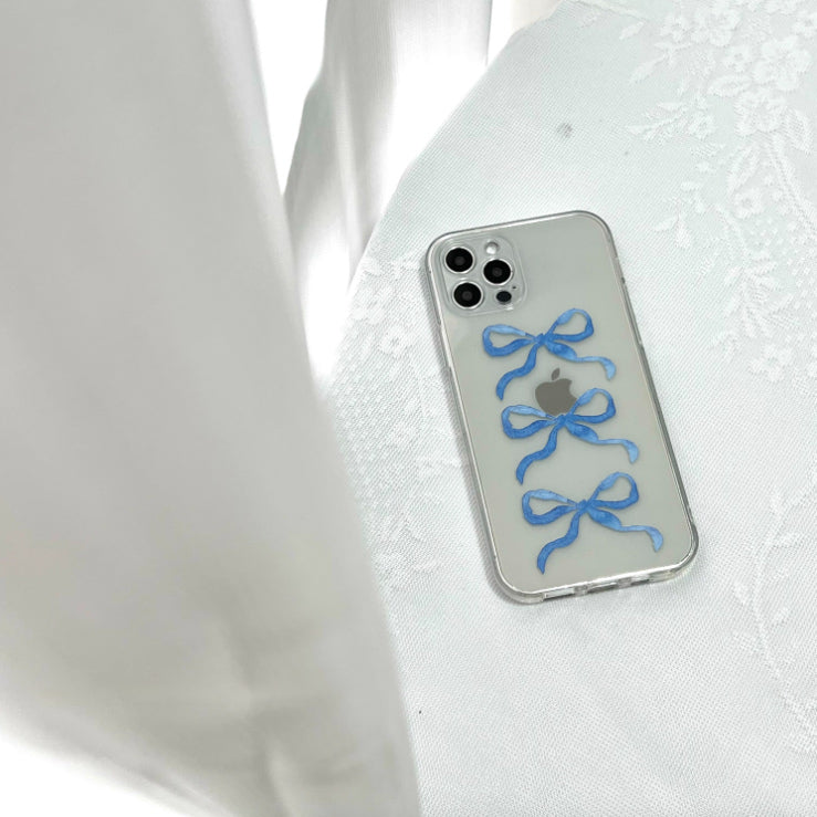 blue triple ribbon iPhone case