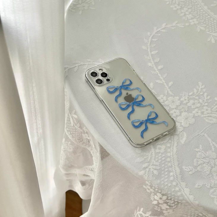 blue triple ribbon iPhone case