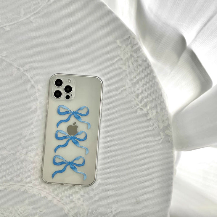 blue triple ribbon iPhone case