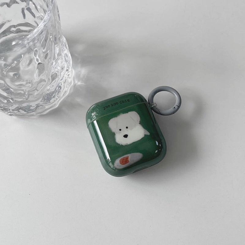 oil paint dog Airpods case