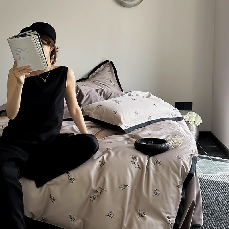 2color luster flower bedlinen set